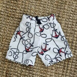 Janie and Jack Nautical Anchor Swim Trunks